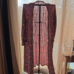 Floral Long Sheer Lightweight Sweater